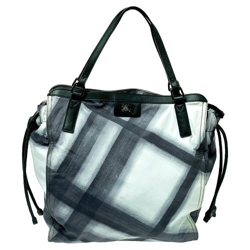 Smoked Check Nylon and Leather Buckleigh Tote - Burberry - Modalova