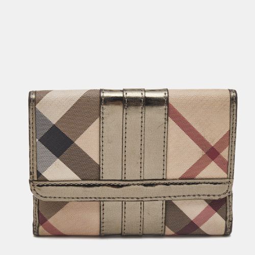 Beige Nova Check PVC and Patent Leather French Wallet - Burberry - Modalova