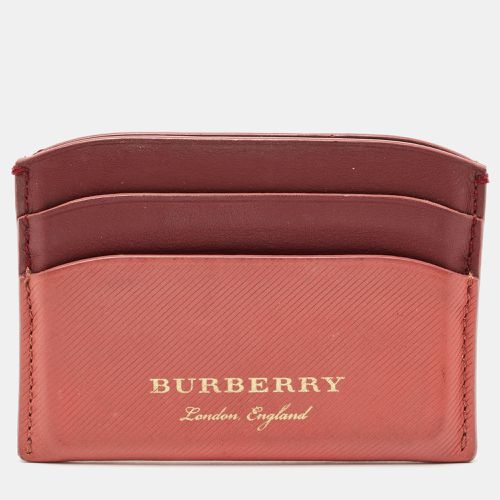 Light Red Leather Card Holder - Burberry - Modalova