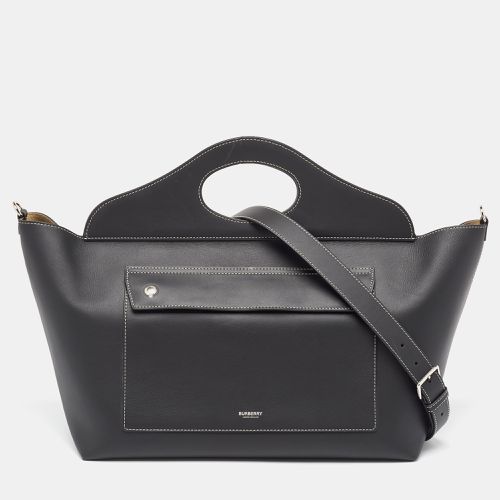 Leather Medium Soft Pocket Tote - Burberry - Modalova