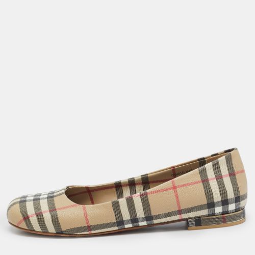 Coated Check Canvas Joy Ballet Flats Size 40.5 - Burberry - Modalova