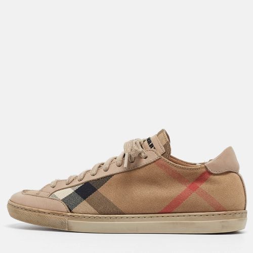 Nova Check and Leather Low Top Sneakers Size 36 - Burberry - Modalova