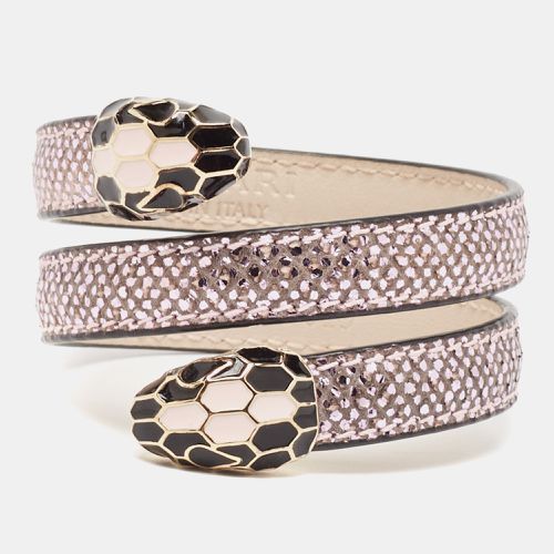 Serpenti Forever Leather Enamel Tone Coiled Bracelet - Bvlgari - Modalova