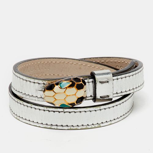 Serpenti Forever Enamel Double Coiled Leather Gold Tone Bracelet - Bvlgari - Modalova