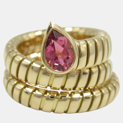 K Gold Tubogas Pink Tourmaline Ring EU 53 - Bvlgari - Modalova