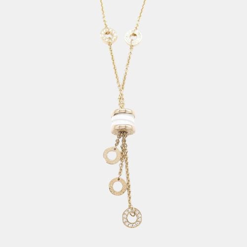 B-zero1 Diamond Necklace 18k Gold Ceramic Clear Metal - Bvlgari - Modalova