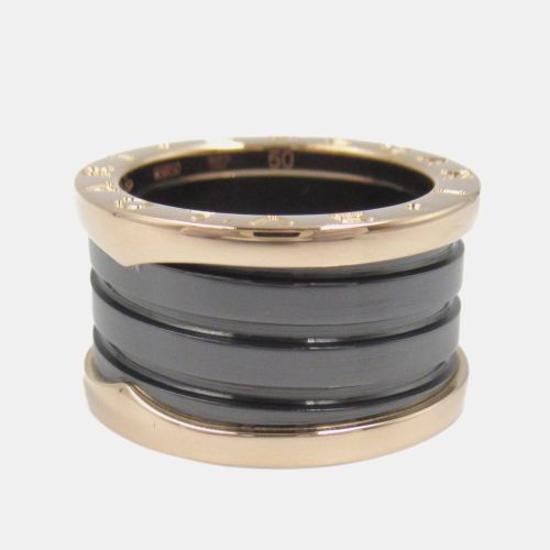 K Rose Gold and Ceramic B.Zero1 Three Band Ring - Bvlgari - Modalova