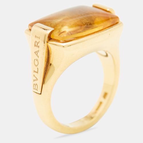 Metropolis Citrine 18k Gold Ring Size 52 - Bvlgari - Modalova