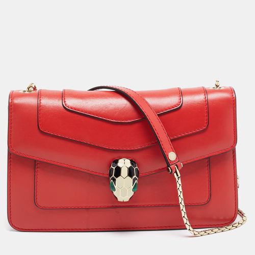 Red Leather Serpenti Forever East West Shoulder Bag - Bvlgari - Modalova