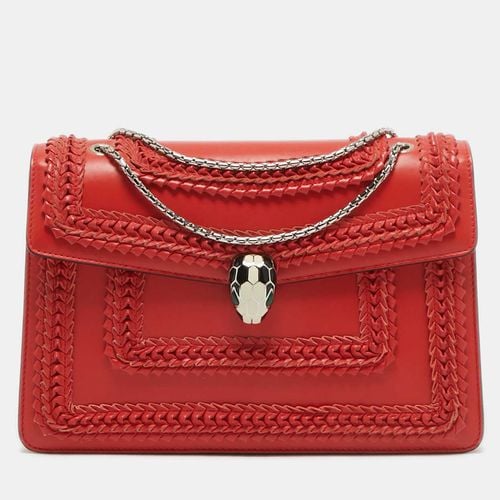 Leather Plisse Serpenti Forever Shoulder Bag - Bvlgari - Modalova