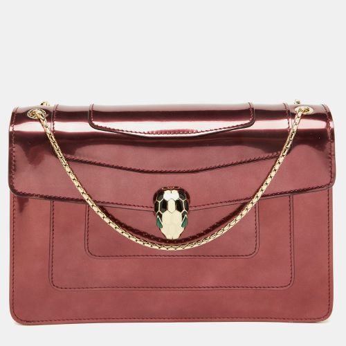 Patent Leather Medium Serpenti Forever Flap Shoulder Bag - Bvlgari - Modalova