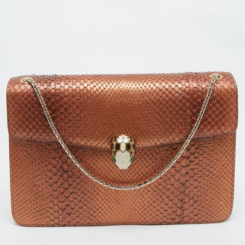 Bronze Python Medium Limited Edition 23/30 Serpenti Forever Shoulder Bag - Bvlgari - Modalova