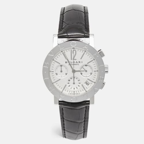 Silver Stainless Steel Alligator Leather BB38SLCH Men's Wristwatch 38 mm - Bvlgari - Modalova