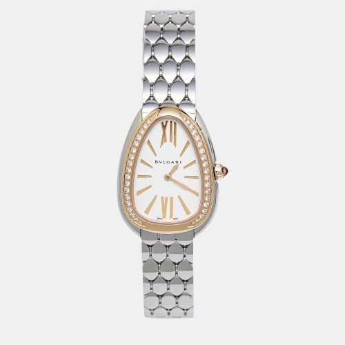 K Rose Gold Diamond Stainless Steel Serpenti Seduttori 103143 Women's Wristwatch 33 mm - Bvlgari - Modalova