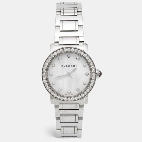 Mother Of Pearl Diamond Stainless Steel 102375 Women's Wristwatch 33 mm - Bvlgari - Modalova