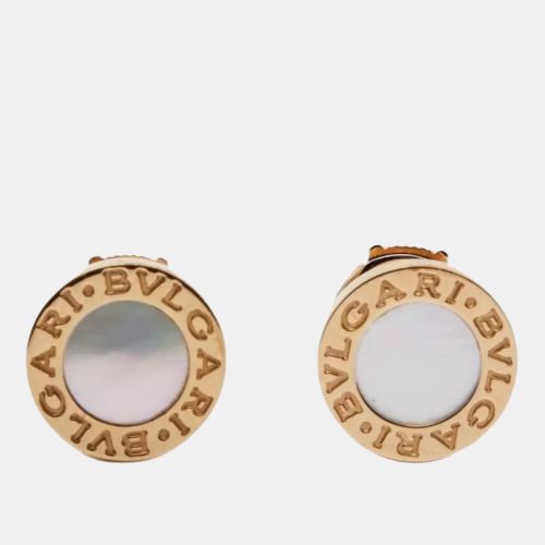 K Gold and Mother of Pearl Stud Earrings - Bvlgari - Modalova