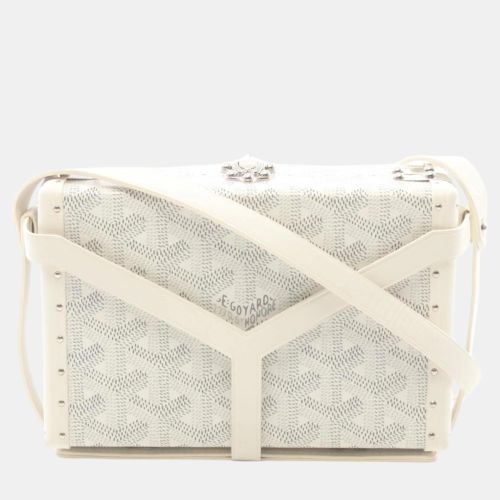 White ine Coated Canvas Leather Minaudière Trunk Bag - Goyard - Modalova