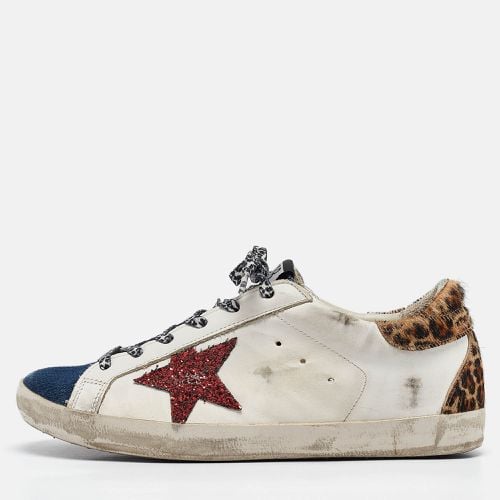 Calf Leather and Denim Super Star Lace Up Sneakers Size 39 - Golden Goose - Modalova