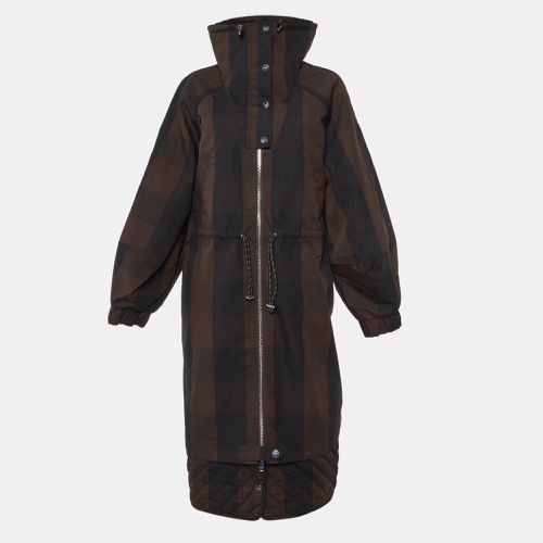 Checked Double Cotton Oversized Coat L/XL - Ganni - Modalova