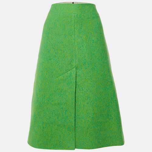 Ganni Flash Green Wool Midi Skirt L - Ganni - Modalova