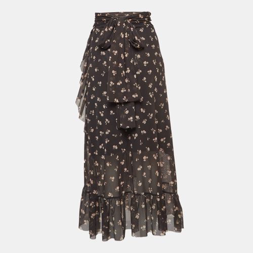 Floral Print Tilden Mesh Ruffled Wrap Skirt S - Ganni - Modalova