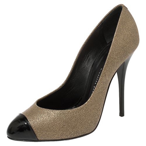 Metallic Leather And Patent Leather Cap Toe Pumps Size 37.5 - Giuseppe Zanotti - Modalova