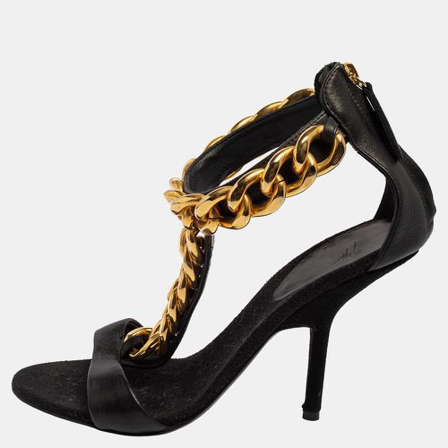 Leather Chain Detail T Strap Sandals Size 38.5 - Giuseppe Zanotti - Modalova