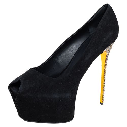 Suede Liza Peep Toe Platform Pumps Size 41 - Giuseppe Zanotti - Modalova