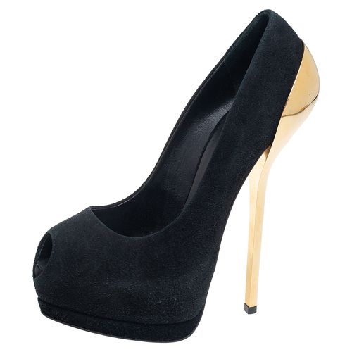 Suede Peep Toe Platform Pumps Size 36 - Giuseppe Zanotti - Modalova