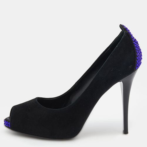 Suede Embellished Peep Toe Pumps Size 36 - Giuseppe Zanotti - Modalova