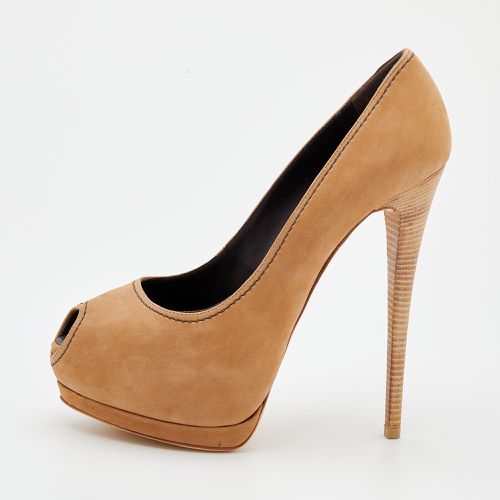 Nubuck Leather Peep Toe Platform Pumps Size 40 - Giuseppe Zanotti - Modalova