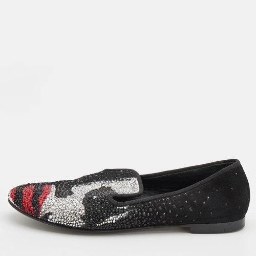 Suede Crystal Embellished Joker Smoking Slippers Size 37 - Giuseppe Zanotti - Modalova