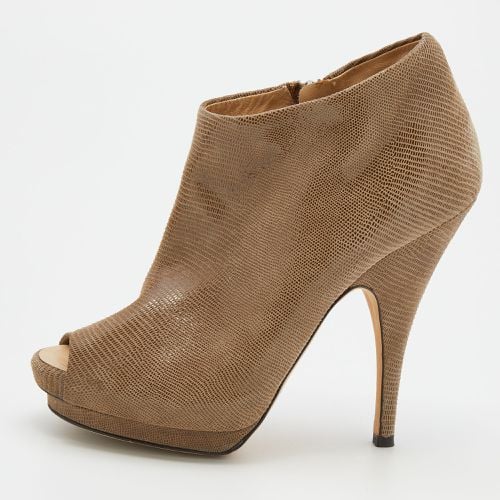 Suede Peep Toe Platform Ankle Length Boots Size 37.5 - Giuseppe Zanotti - Modalova