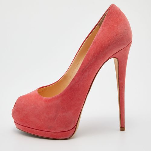 Coral Suede Sharon Peep Toe Platform Pumps Size 39 - Giuseppe Zanotti - Modalova