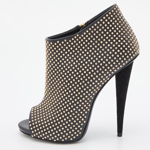 Studded Leather Peep Toe Ankle Booties Size 37 - Giuseppe Zanotti - Modalova