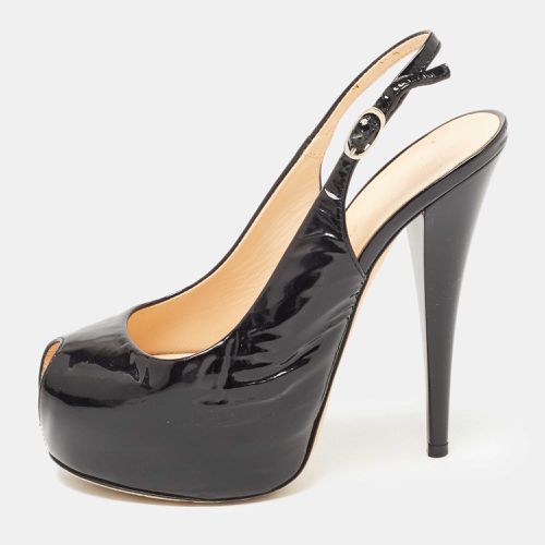 Patent Leather Peep Toe Platform Slingback Pumps Size 36 - Giuseppe Zanotti - Modalova