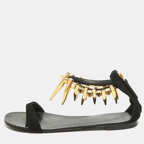 Suede Zak Spike Ankle Strap Flat Sandals Size 37.5 - Giuseppe Zanotti - Modalova