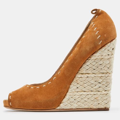 Brown Suede Espadrille Wedge Ankle Strap Peep Toe Pumps Size 39 - Giuseppe Zanotti - Modalova