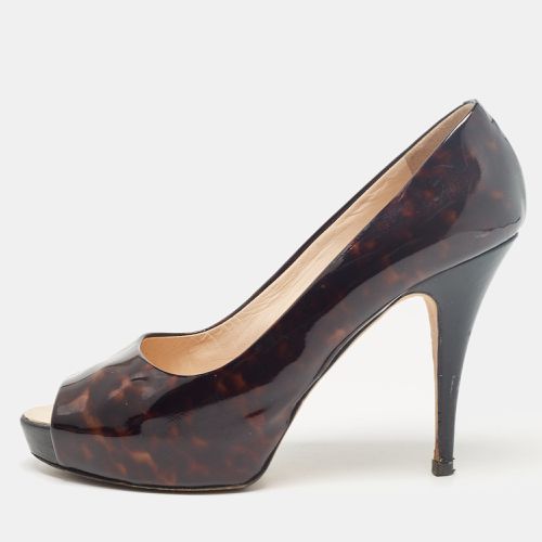 Black Printed Patent Leather Peep Toe Pumps Size 38.5 - Giuseppe Zanotti - Modalova