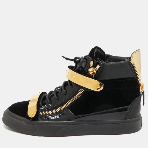 Velvet And Patent Leather Coby High Top Sneakers Size 39 - Giuseppe Zanotti - Modalova