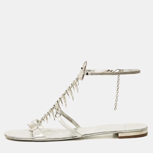 Leather Fishbone Embellished Ankle Strap Sandals Size 36 - Giuseppe Zanotti - Modalova