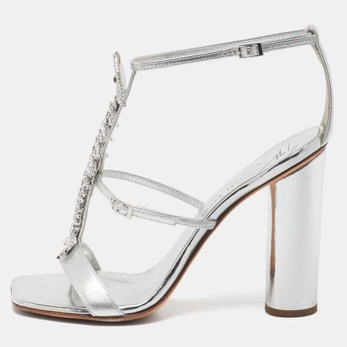 Leather Fishbone Embellished Ankle Strap Sandals Size 37 - Giuseppe Zanotti - Modalova