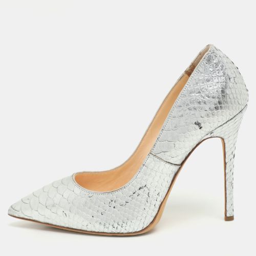 Python Embossed Leather Pointed Toe Pumps Size 37.5 - Giuseppe Zanotti - Modalova
