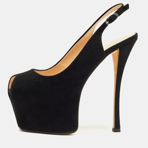 Suede Platform Slingback Pumps Size 36 - Giuseppe Zanotti - Modalova