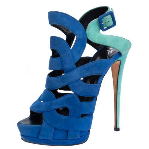 Suede Cutout Caged Slingback Sandals Size 40 - Giuseppe Zanotti - Modalova