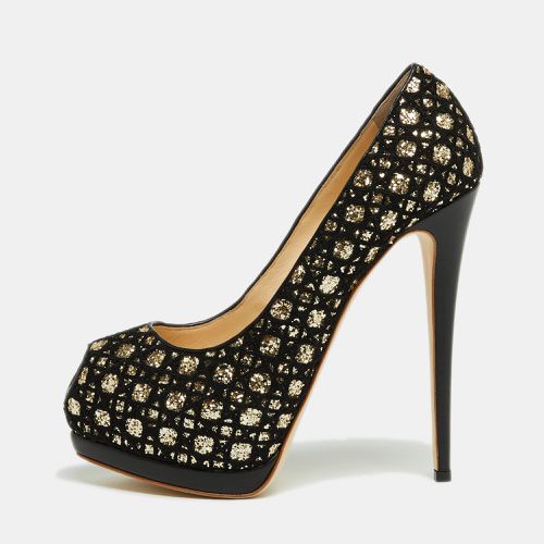 Gold Mesh and Glitter Platform Pumps Size 41 - Giuseppe Zanotti - Modalova