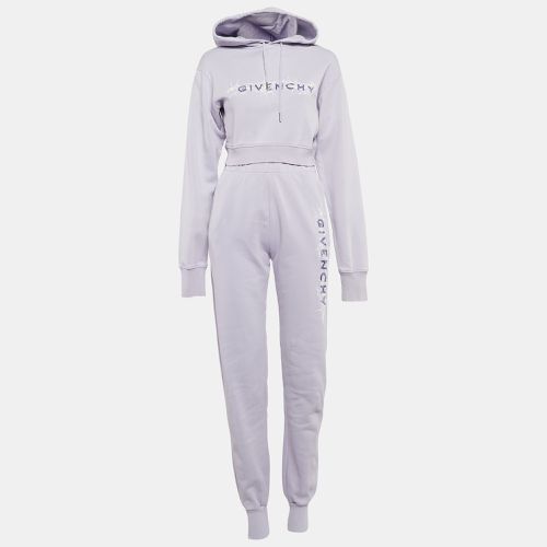 Barbed Wire Logo Print Crop Hoodie and Sweatpants Set S - Givenchy - Modalova