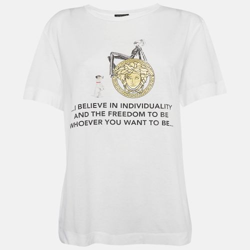 I believe In Individuality Print Jersey T-Shirt M - Gianni Versace - Modalova