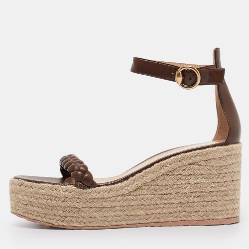 Braided Leather Merida Espadrille Wedge Sandals Size 40 - Gianvito Rossi - Modalova