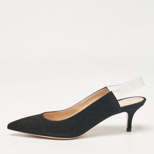 Suede and PVC Slingback Pumps Size 37.5 - Gianvito Rossi - Modalova